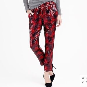 J. Crew Collection Sequin Buffalo Check Pant